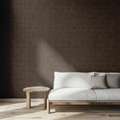 Geometric Textured Weave Wallpaper – Charcoal & Steel Blue Fusion