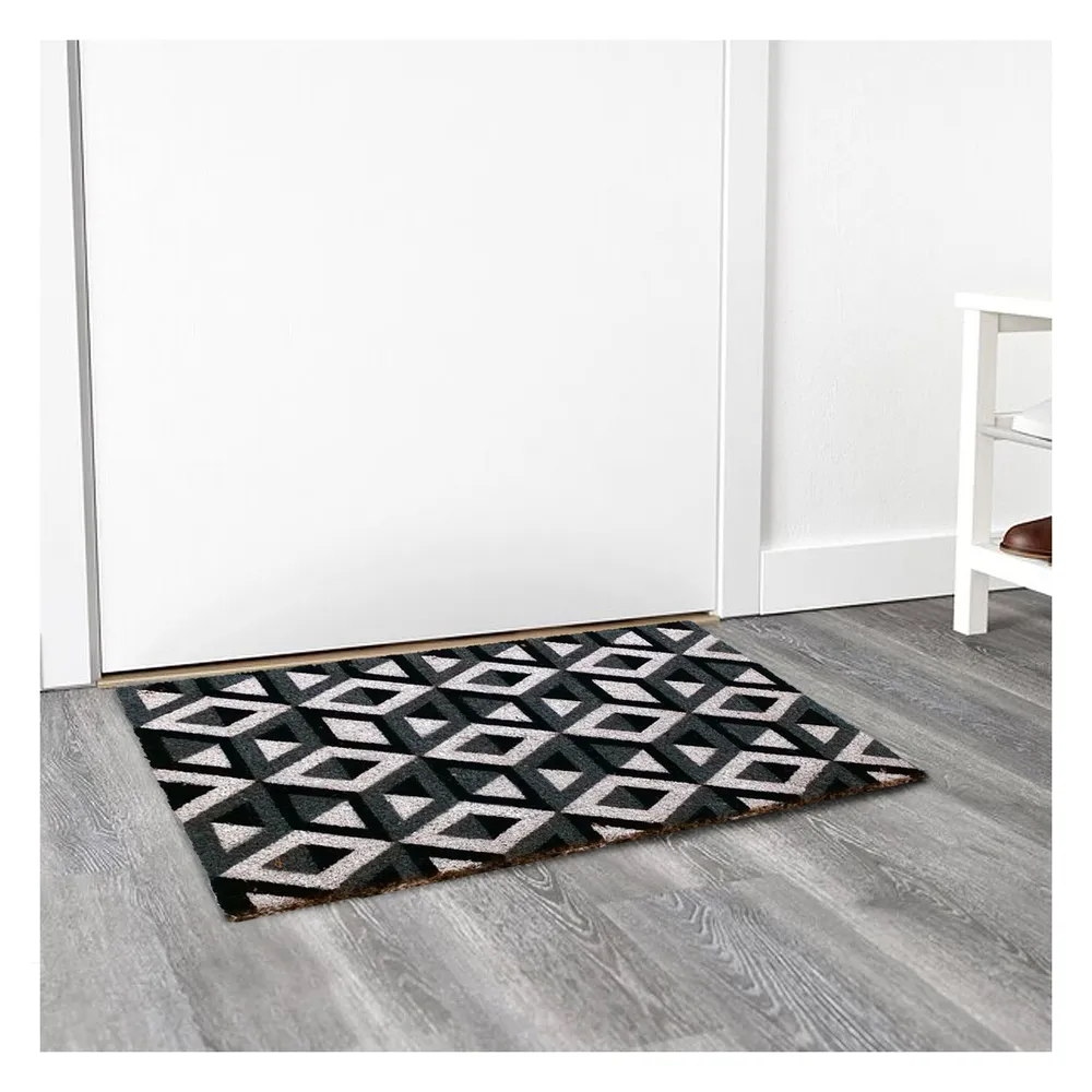 3D Cubical Patterned Natural Coir Doormat
