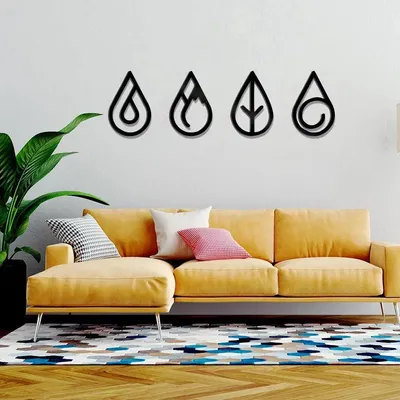 4 Element of Nature Design Wooden Wall Hanging