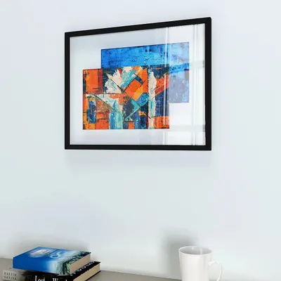 Abstract Art Painting Framed in a Floating Frame / Transparent Black Frame