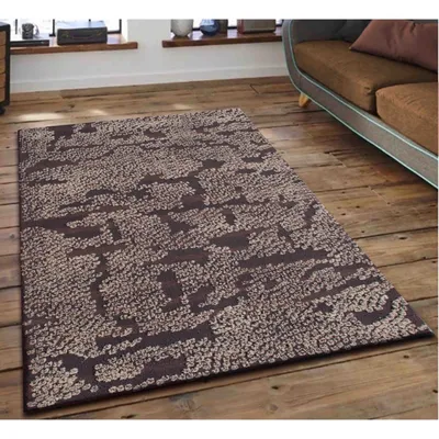 Abstract Patterned Brown & Beige Tufted Area Carpet