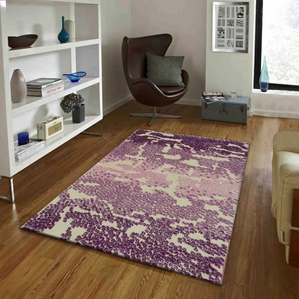 Abstract Patterned Purple & Pink Tufted Area Carpet
