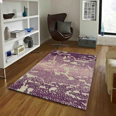 Abstract Patterned Purple & Pink Tufted Area Carpet