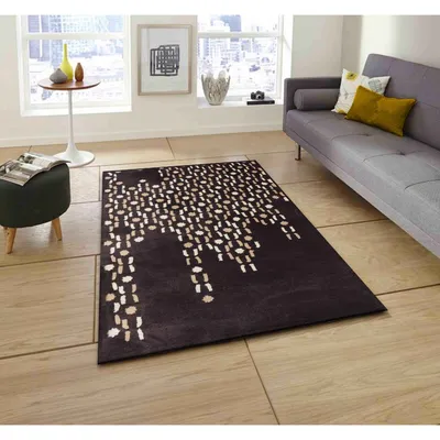 Abstract Urban Designer Brown Tufted Area Carpet