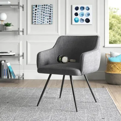 Aesthetic Grey Velvet Accent Chair