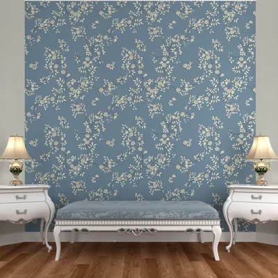 Aesthetic Touch Of Cotyledons Light Blue &amp; Yellow Premium Quality Wallpaper