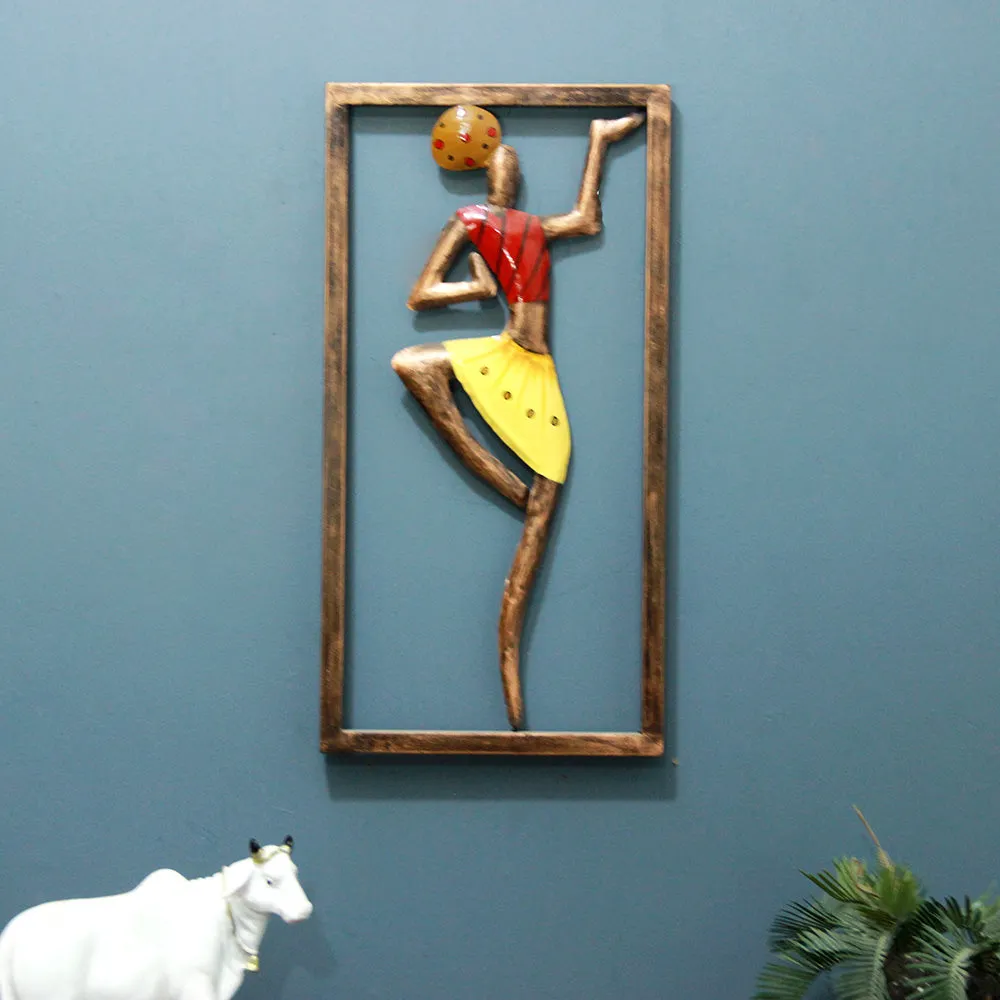 African Lady Iron Metal Wall Art Decor