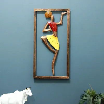 African Lady Iron Metal Wall Art Decor