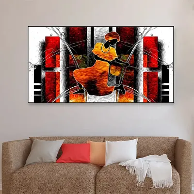 African Vintage Modern Art Canvas  Wall Painting