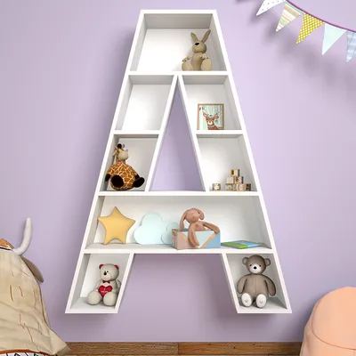 Alphabet A Designer Kids Book Shelve In White