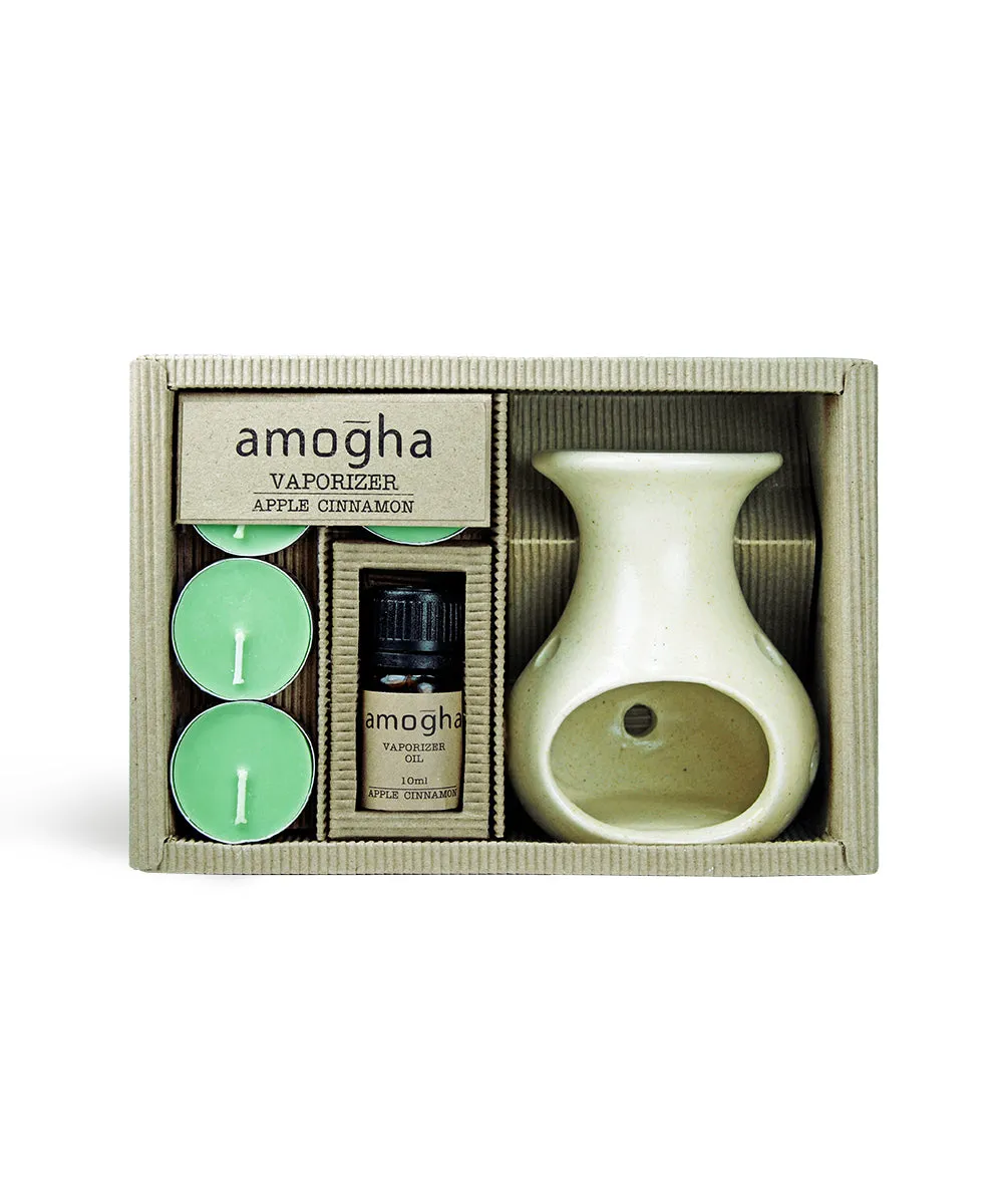 Amogha Toxin-Free Fragrance Vaporizer With Vaporizer Oil 10 ml (Apple Cinnamon/Lavender/Lemon Grass,/Sandal)