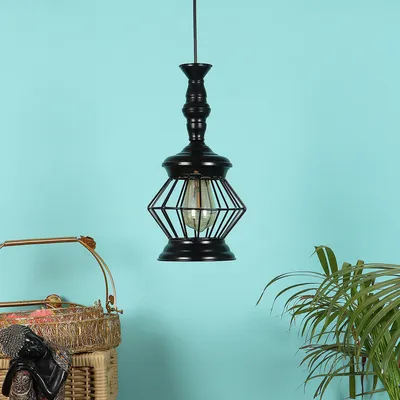 Ancient Metal Jaal Hanging Light Without Glass