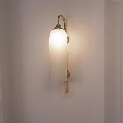 Antique Brass Finish Long Pipe Single Light Wall Sconce