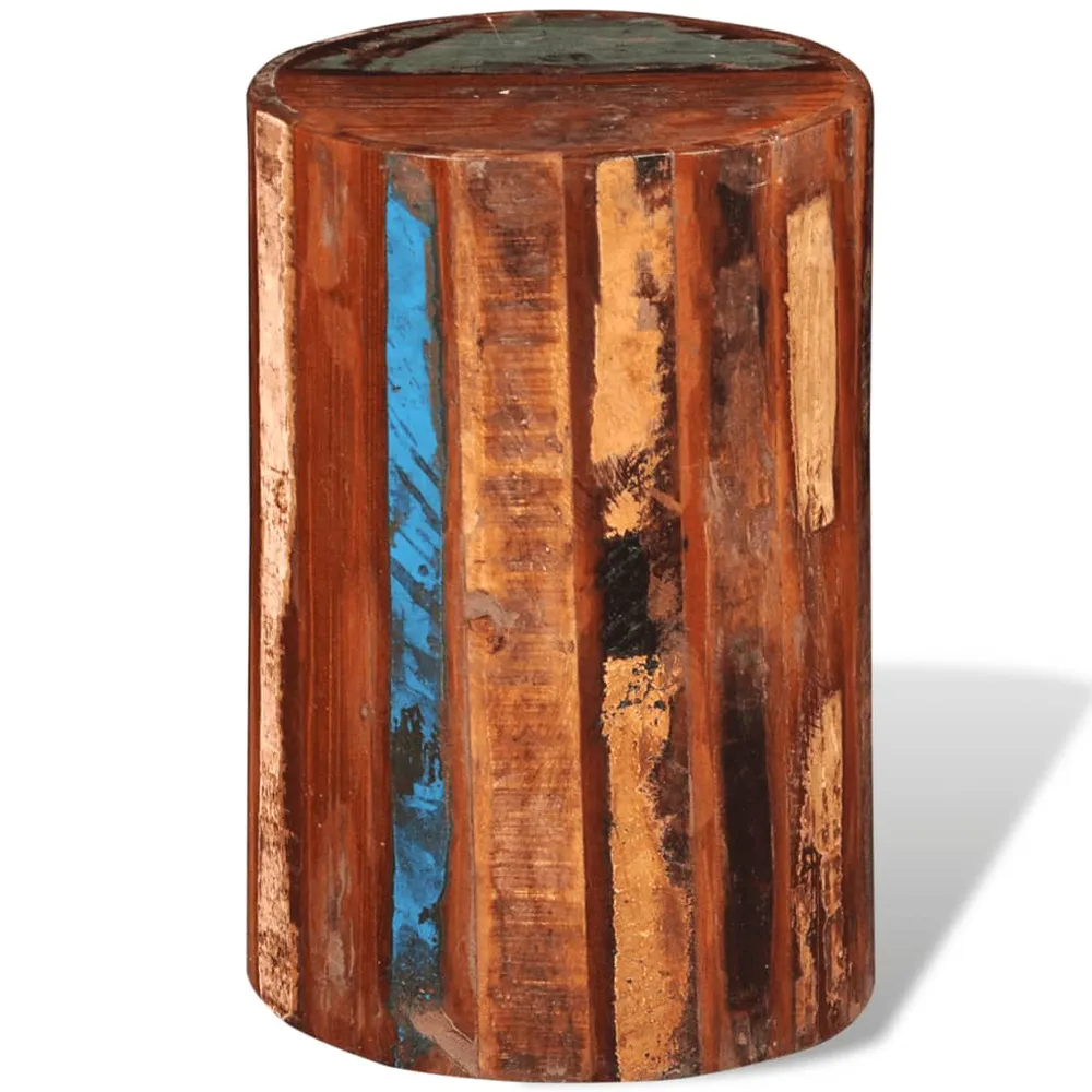 Antique Reclaim Wood Cylindrical Seating Stool