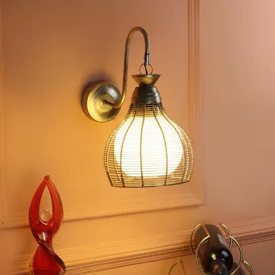AntiqueCaged antice metal Wall Light ( Bulb included)