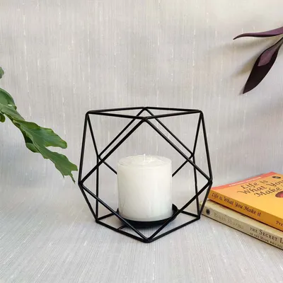 Arcade Pitch Black Artistic Candle Holder