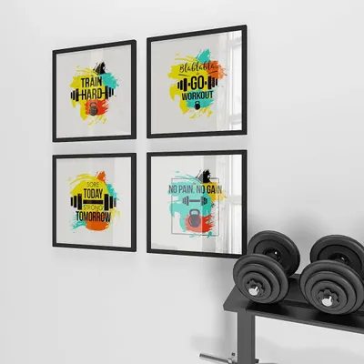 Attractive  Gym Frames Set of 4 with Break Resistant Clear Acrylic Glass