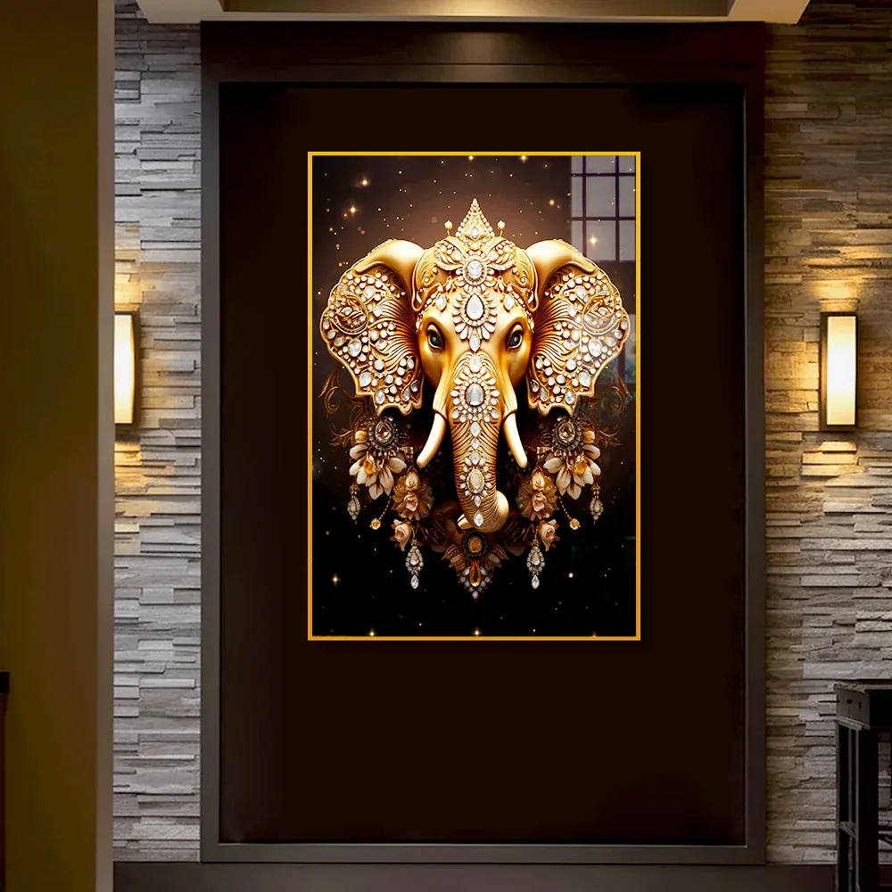 Auspicious Aura Ganesha Acrylic Wall Painting