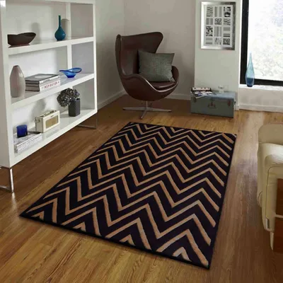 Aztec Patterned Brown & Beige Tufted Area Carpet