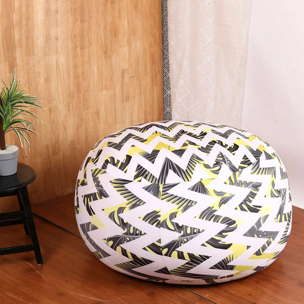 Aztec Patterned Yellow & White Bean Bag (Beans Not Included)