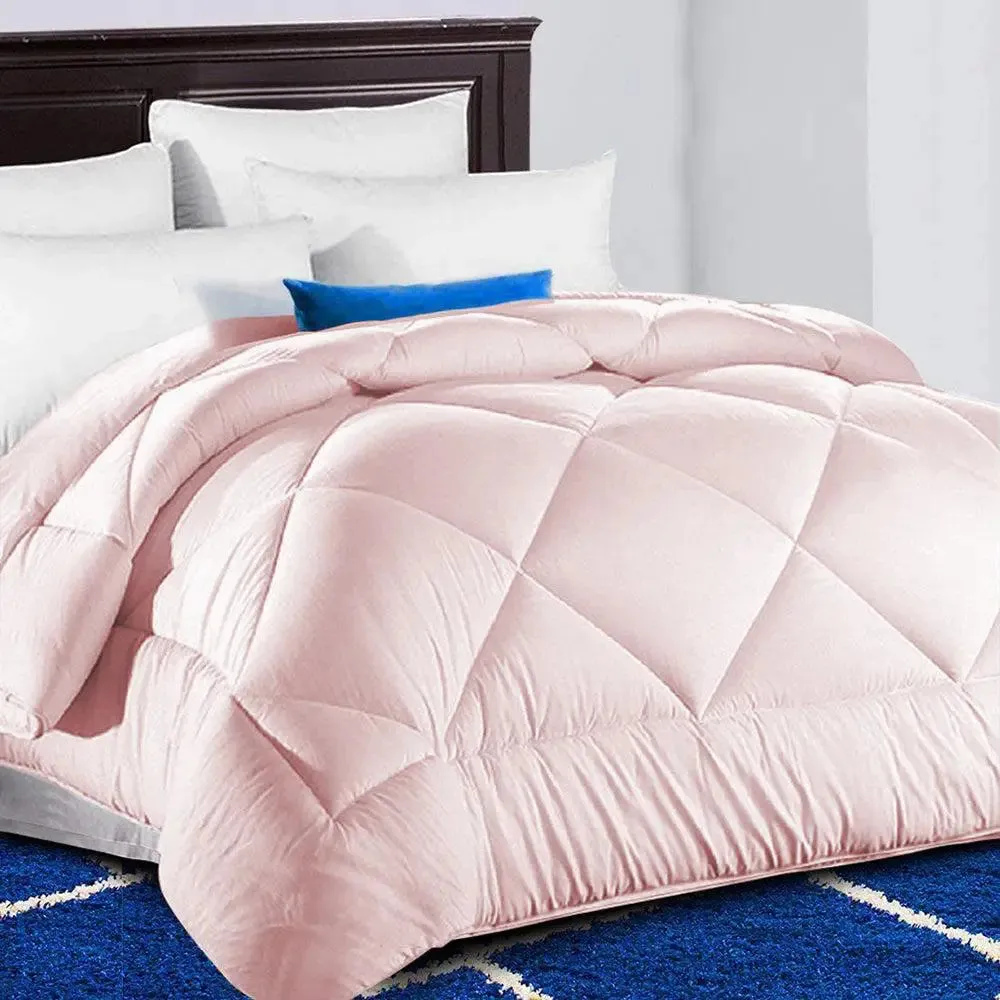 Baby Pink Quilted Double Bed Comforter