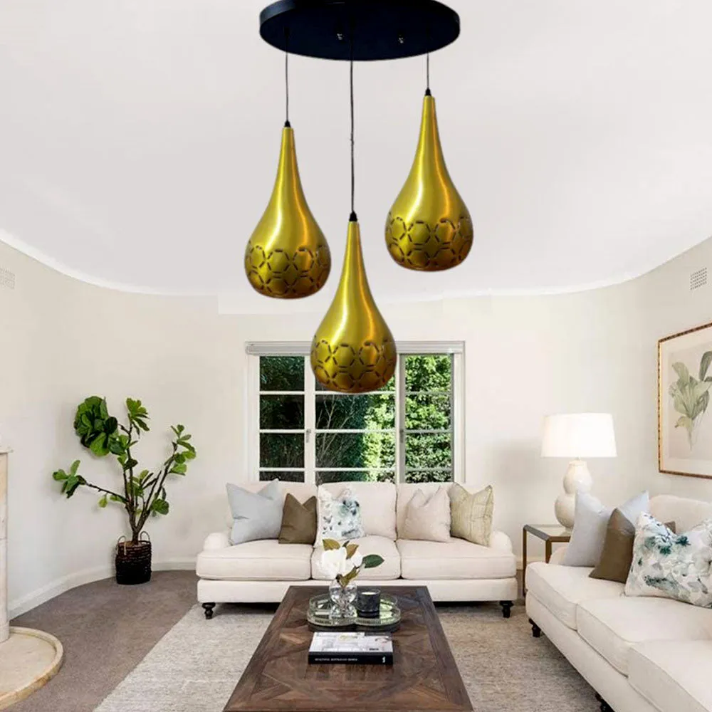 Ballon Shape Designer Shiny Gold Hanging Light