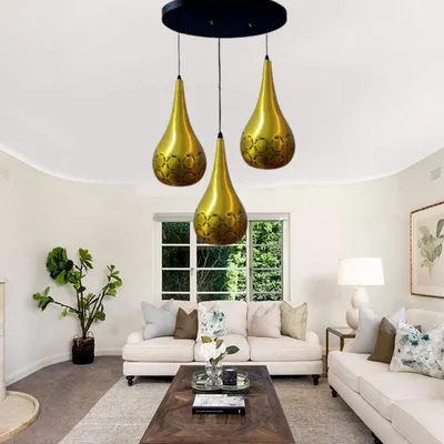 Ballon Shape Designer Shiny Gold Hanging Light