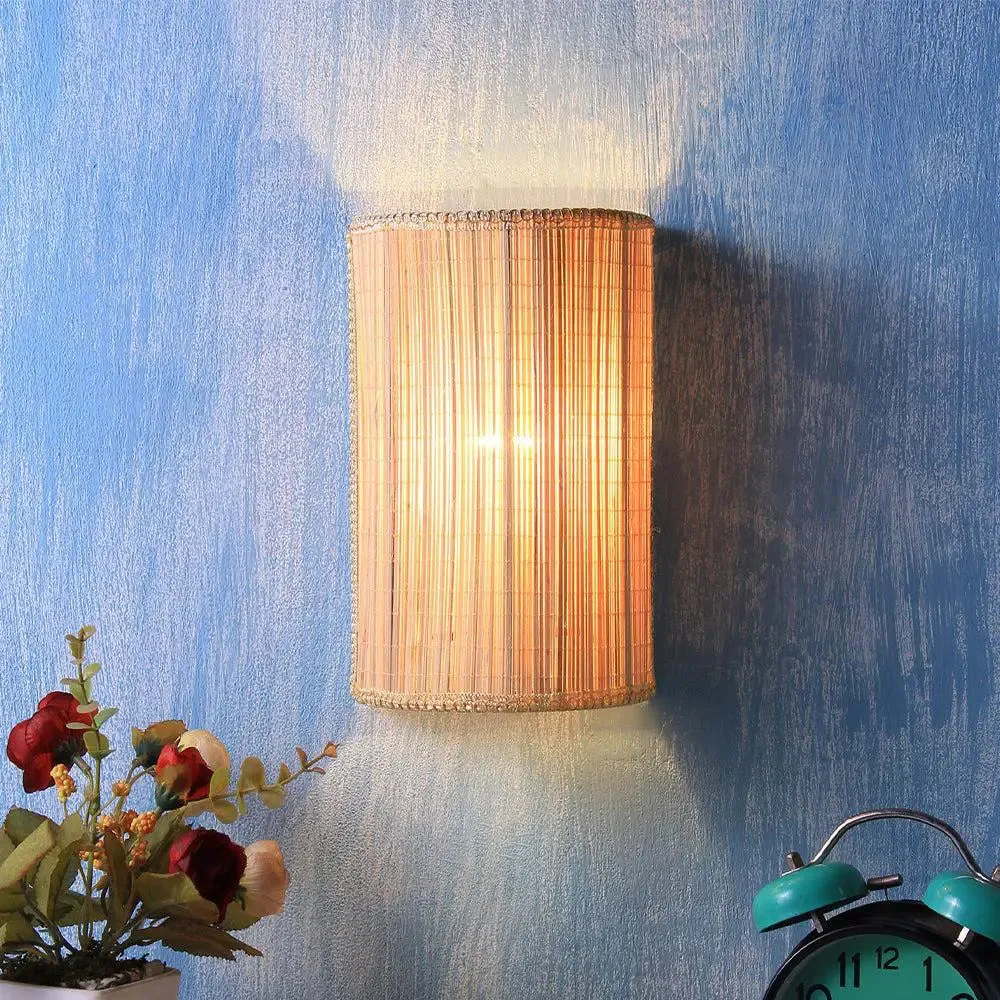 Bamboo Beige Small Wall Light Fixture