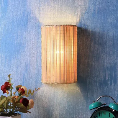 Bamboo Beige Small Wall Light Fixture