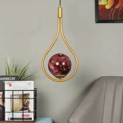 Bat Hanging Golden Metal Hanging Light with 3D Glass Globe