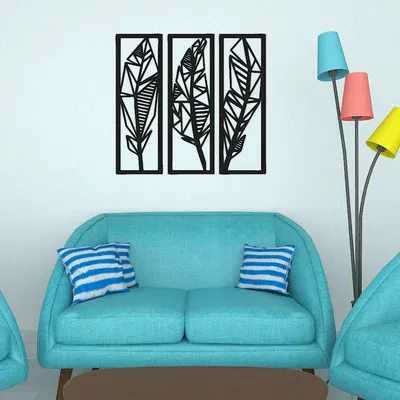 Beautiful Bird Feather Design Wooden Wall Hanging