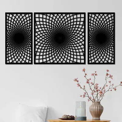 Beautiful Black color Modern Geometric Design Wooden Wall Hanging