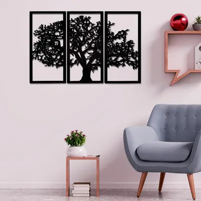 Beautiful Black Color Tree Design Wooden Wall Hanging