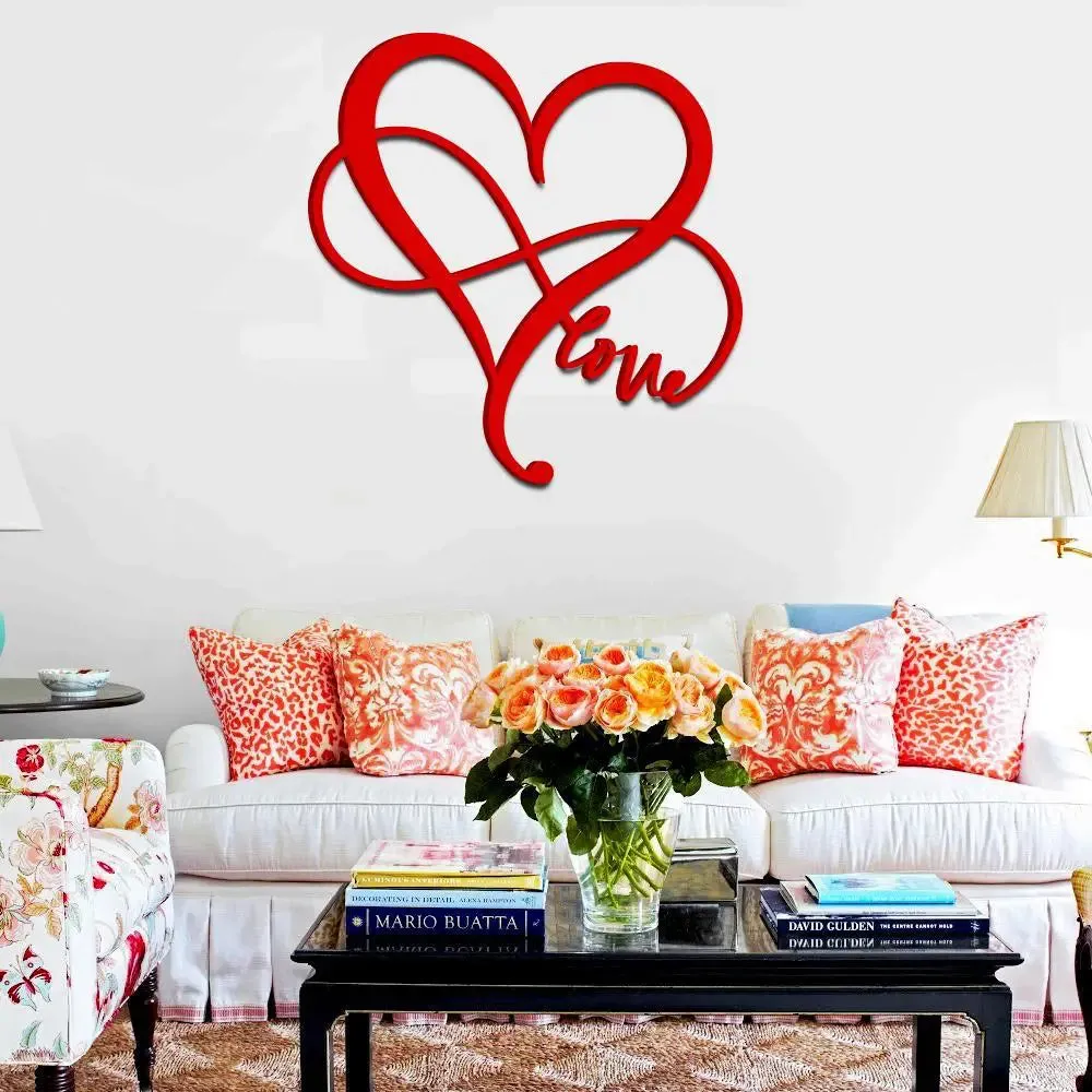 Beautiful Designer love in Red Color Design Wooden Wall Hanging