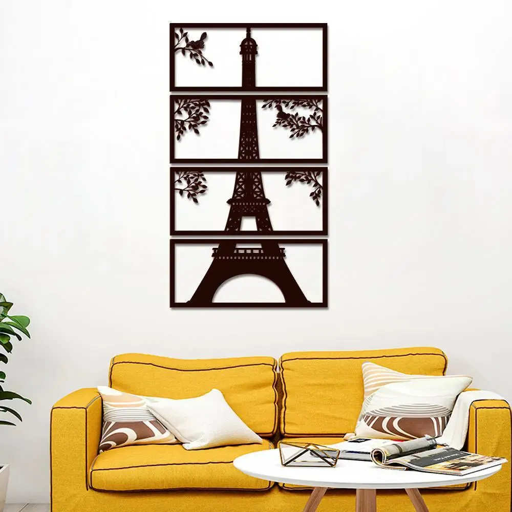 Beautiful Eiffel Tower in Dark Brown Color Design Wooden Wall Hanging