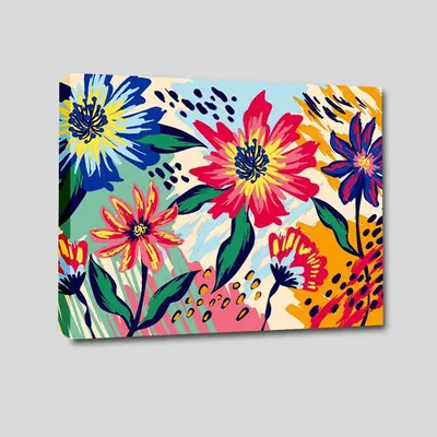 Beautiful Flowers Colourful DIY(Do-It-Yourself)/ Paint by numbers canvas painting kit