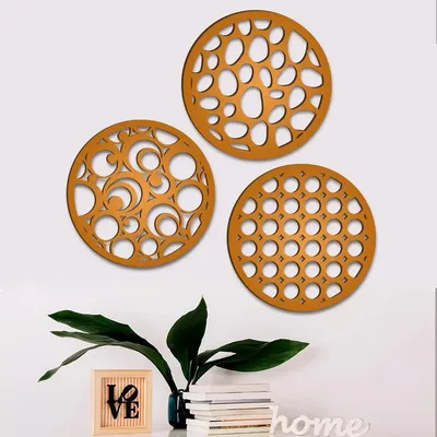Beautiful Geometric Coaster Trivets Design Wooden Wall Hanging,