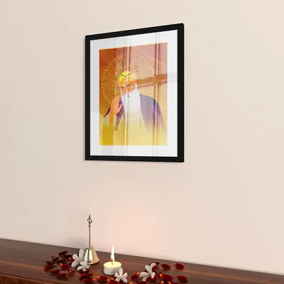 Beautiful Guru Nanak Dev Ji Framed Wall Painting &amp; Wall Art