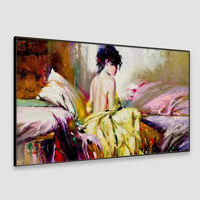 Beautiful Lady Charming Retro Canvas Art with  Wall Painting