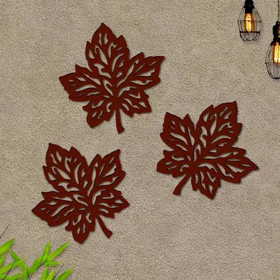 Beautiful Leaf cutting Design Wooden Wall Hanging
