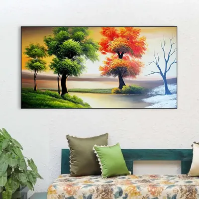Beautiful Nature Scenery Canvas  Wall Painting Big Panoramic