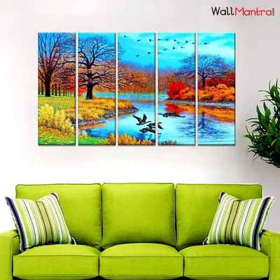 Beautiful Nature Scenery Landscape Canvas Wall Painting On Multiple Wooden Frames