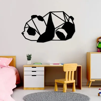 Beautiful Panda Wooden Wall Hanging, Living Room Wooden Wall Decoration