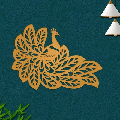 Beautiful Peacock Design Wooden Wall Hanging, Living Room Wooden Wall Decoration
