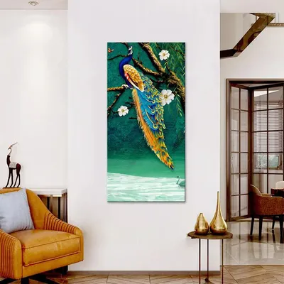 Beautiful Peacock Nature Scenery Canvas Printed Wall Painting