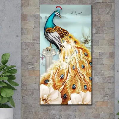 Beautiful Peacock Scenery Canvas Printed Painting