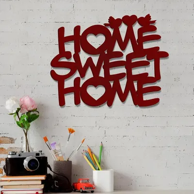 Beautiful Sweet Home in Brown color Design Wooden Wall Hanging