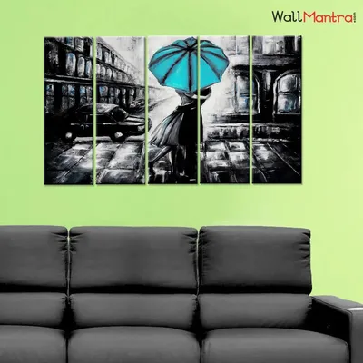 Beautiful Vintage Romantic 5 Pieces Canvas Print Wall Painting