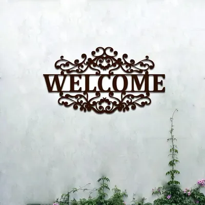 Beautiful Welcome Design Wooden Wall Hanging, Living Room Wooden Wall Decoration