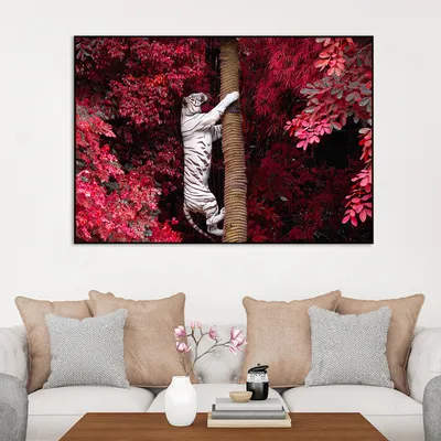 Beautiful White Tiger Realistic Wild Animal Painting